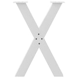 Dining Table Legs X-Shaped 2 pcs White 60x cm Steel 4012973