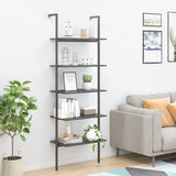 5-Tier Leaning Shelf Black 64x35x185 cm 336387