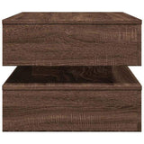 Coffee Table with LED Lights Brown Oak 90x50x40 cm 839867