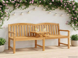 Handcarved Rose Bench 150.5 x 60 x 95 cm Solid Teak Wood 42030017
