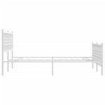 ZNTS Metal Bed Frame without Mattress with Footboard White 120x190cm 376388