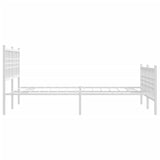 ZNTS Metal Bed Frame without Mattress with Footboard White 120x190cm 376388