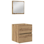 Bathroom Furniture Set with Drawer 3 pcs Black oak and White 3393511