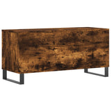 Record Cabinet Smoked Oak 100x38x48 cm Engineered Wood 831761
