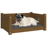 Dog Bed Honey Brown 65.5x50.5x28 cm Solid Pine Wood 821450