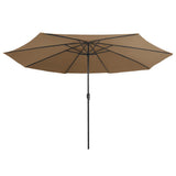 Garden Parasol with Metal Pole 390 cm Taupe 47381