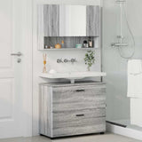 Bathroom Furniture Set with Drawer with Shelf 2 pcs Grey Sonoma 3393019