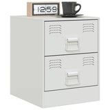 Bedside Cabinets 2 pcs White 34.5x39x44 cm Steel 841630