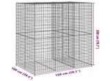 Gabion Basket with Cover 150x100x200 cm Galvanised Iron 3295226