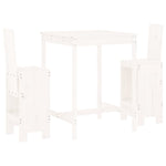 3 Piece Garden Bar Set White Solid Wood Pine 3157764