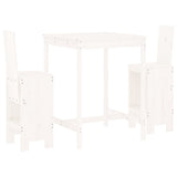 3 Piece Garden Bar Set White Solid Wood Pine 3157764