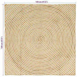 Area Rugs White 120 x 120 cm Jute 42010720