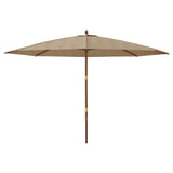 Garden Parasol with Wooden Pole Taupe 400x273 cm 363178