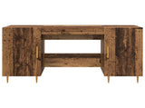 Desk with Shelf Old wood 140 x 50 x 75 cm Engineered wood 879525