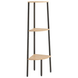 336388 3-Tier Corner Shelf Light Brown and Black 45,5x31,5x120 cm