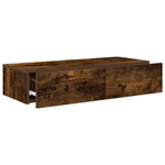 ZNTS Wall Shelf with Drawers Smoked Oak 80x33x17 cm Engineered Wood 859981