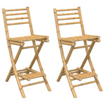 Outdoor Bar Stools with Footrests 2 pcs Foldable Bamboo 4108228