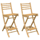 Outdoor Bar Stools with Footrests 2 pcs Foldable Bamboo 4108228