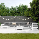 ZNTS 10 Piece Garden Sofa Set White Solid Wood Pine 3250681