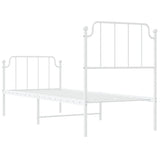 Metal Bed Frame without Mattress with Footboard White 75x190cm 373944