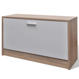 241246 Oak and White 3-in-1 Wooden Shoe Cabinet Set