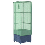 Raised Bed with Greenhouse Cover Rattan Look 40x40x139 cm 4015827