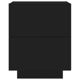 Bedside Cabinet with LED Lights Black Engineered Wood 836737