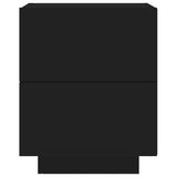 Bedside Cabinet Set of 2 Black Engineered wood Standard 836738