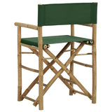 Directors Chair Set of 2 Green Bamboo, fabric 313032