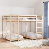 Triple Bunk Bed Frame Brown 140 x 200 cm Solid Pine Wood 3414564