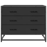 Drawer Cabinet Black 70x41x56 cm Engineered Wood 849074