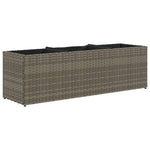 ZNTS Garden Planter with 3 Pots Grey 105x30x32 cm Poly Rattan 366418