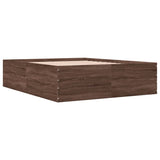 Bed Frame without Mattress Brown Oak 150x200 cm King Size 3280922