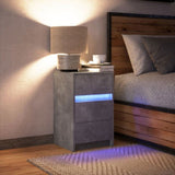 Bedside Cabinet with LED Lights Concrete Grey Engineered Wood 852015