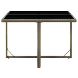 Garden Table Grey 109x107x74 cm Poly Rattan and Glass 316765