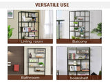 6 Tier Bookcase, Industrial Tall Shelf Unit with Steel Frame for Home Office, Study, Living Room, T3398P329530
