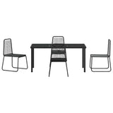 Garden Dining Set 5 pcs Black Powder-Coated Steel 3379390