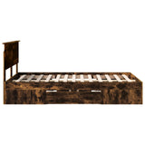 Bed Frame Smoked Oak 120 x 200 cm Engineered Wood 3408785