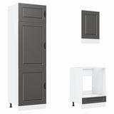 ZNTS 7 Piece Kitchen Cabinet Set Kalmar Black Engineered Wood 3314762