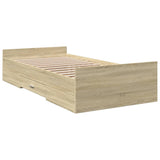 Bed Frame with Drawers without Mattress Sonoma Oak 75x190 cm Small Single 3280351