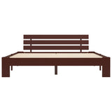 Bed Frame without Mattress Dark Brown Solid Pine Wood 160x200 cm 283176
