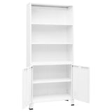 Industrial Bookshelf White 80x32x180 cm Steel 339632