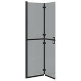 Walk-In Shower Wall Folding Black 100 x 6.5 x 190 cm 42017966