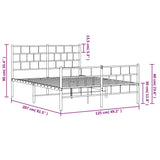 Metal Bed Frame without Mattress with Footboard Black 120x200cm 355675