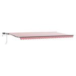 Retractable Awning Manual Red and white 600 x 300 cm Fabric 3331610