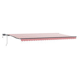 Retractable Awning Manual Red and white 600 x 300 cm Fabric 3331610