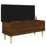 Storage Bench Brown Oak 102x42x46 cm Engineered Wood 835088