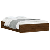 Bed Frame with Drawers without Mattress Brown Oak 120x200 cm 3207286