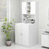 808386 Washing Machine Cabinet White 70,5x25,5x90 cm