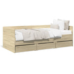 ZNTS Daybed with Drawers without Mattress Sonoma Oak 75x190 cm Small Single 3280834